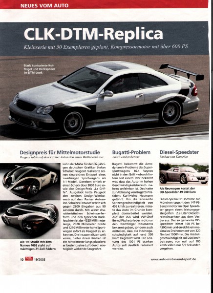 Auto-Motor-und-Sport, 19. Februar 2003, "CLK-DTM-Replica" über Domröse Diesel